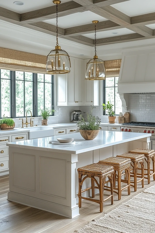 木纹橱柜白色墙面