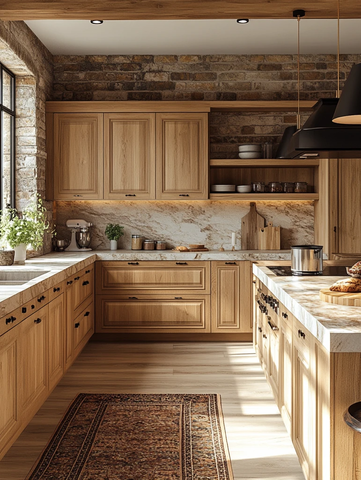 木柜大理石岛台