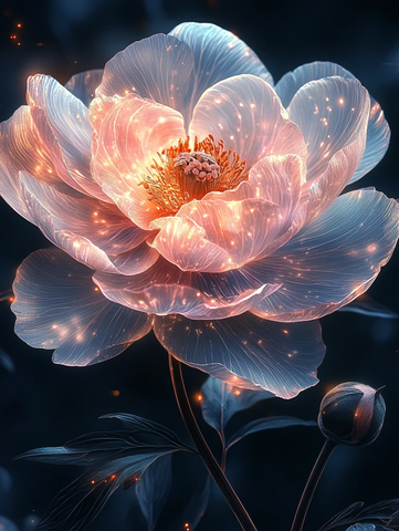 透明花瓣发光花朵