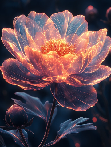 透明花瓣发光花朵