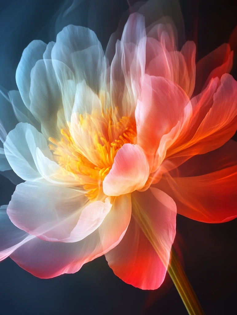 红黄花白芍药盛开