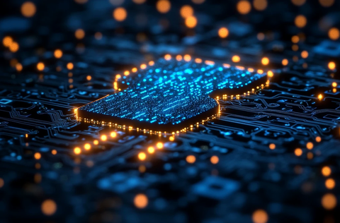 蓝色电路板背景