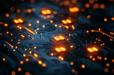 蓝色电路板背景