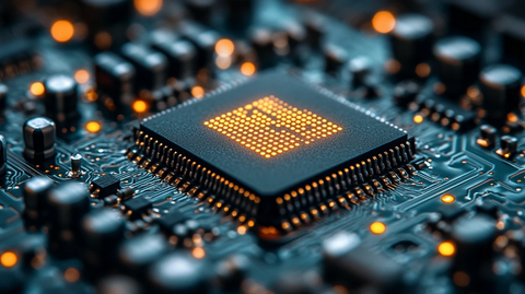 微芯片电路板特写