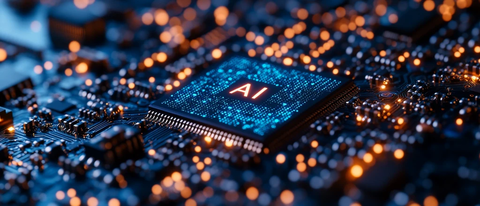 蓝色微芯片电路板