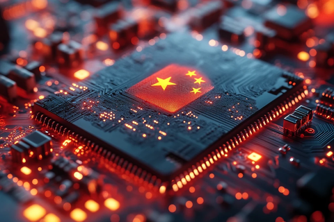 中国国旗芯片光束