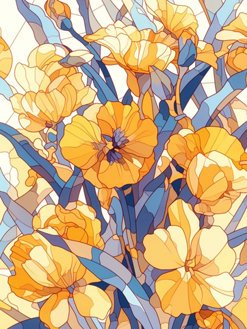 梵高兰花玻璃窗