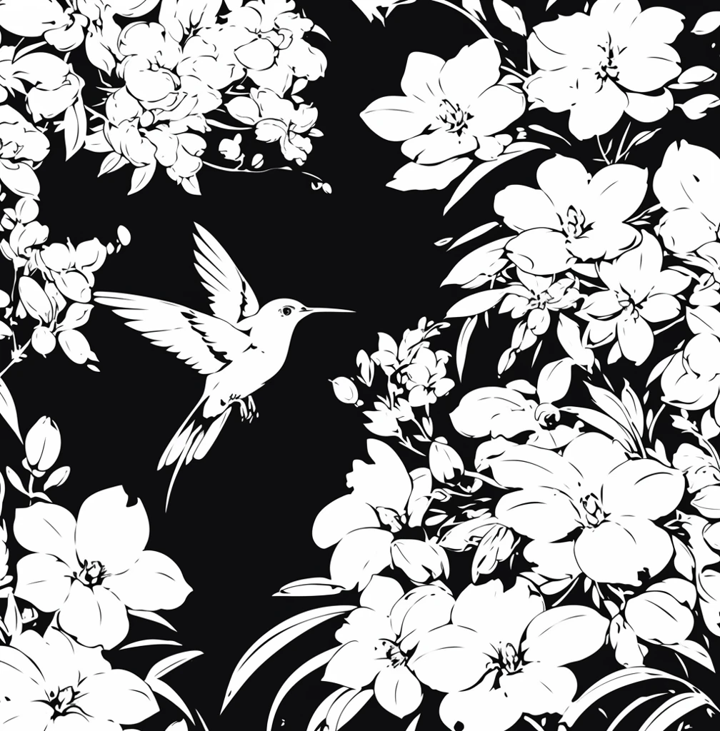兰花鸟图案