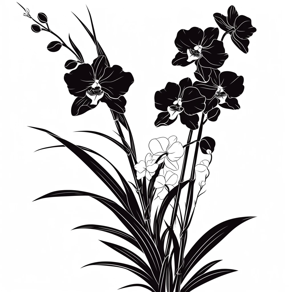 兰花剪影