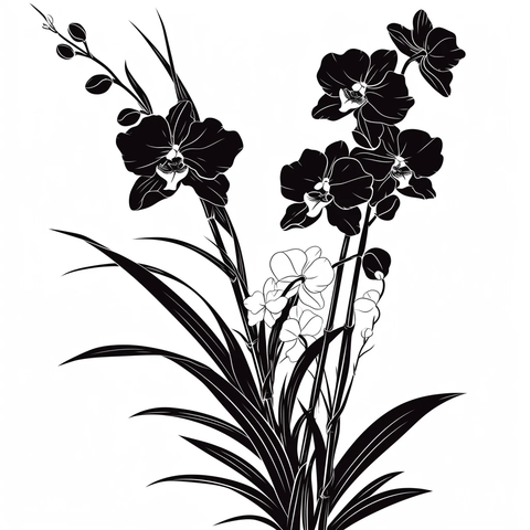 兰花剪影