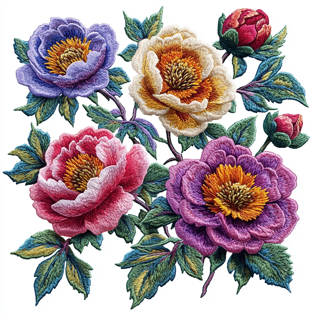 白底绣球花图案