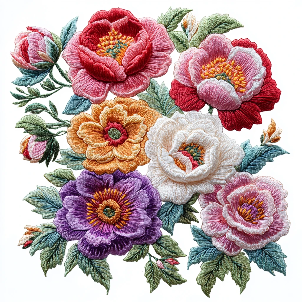 白底绣球花图案