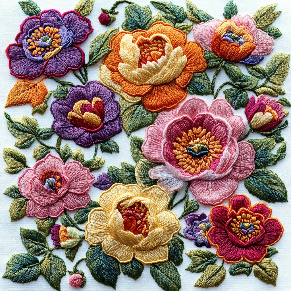 白底绣球花图案