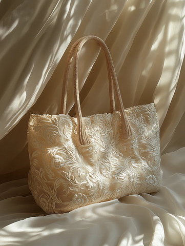 简约刺绣帆布包