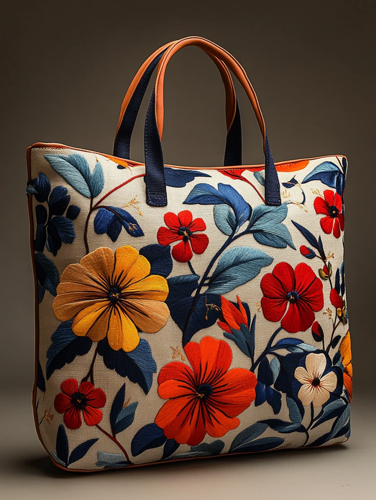 迪奥风格刺绣手提袋