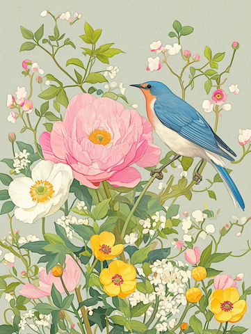 粉色银莲花矢车菊