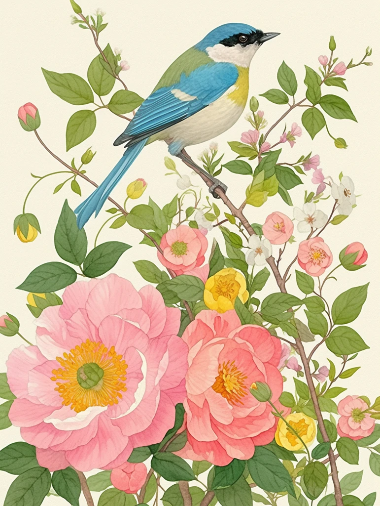 粉色银莲花矢车菊