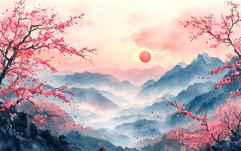 樱花桃花李花杏花图