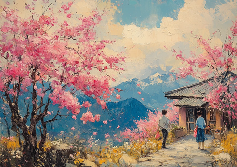 桃树花开香满园