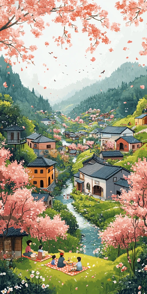 樱花树下野餐会