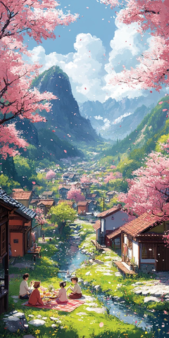 樱花树下野餐会