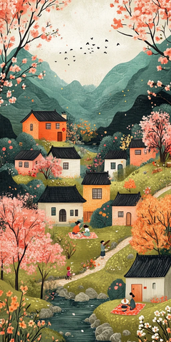 樱花树下野餐会