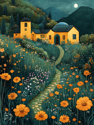 草原轻风夏日图