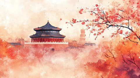 彩色手绘中国风