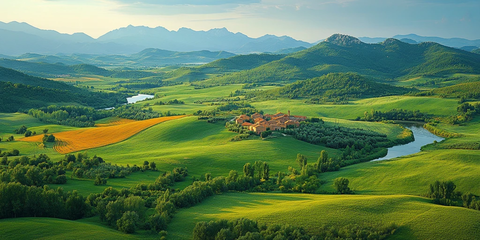 农业土地山川河流