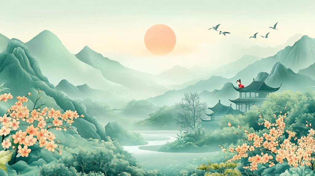 雨季山水飞燕童骑牛