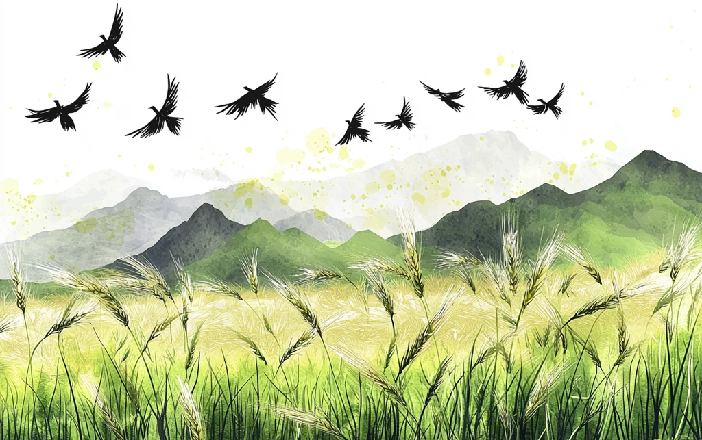 立夏阳光绿山麦田