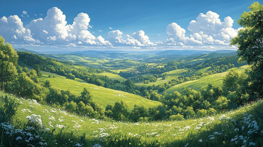 青山白云乡村景