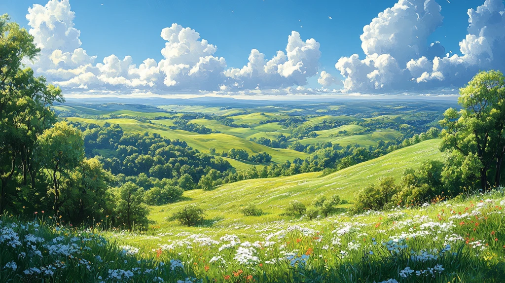 青山白云乡村景