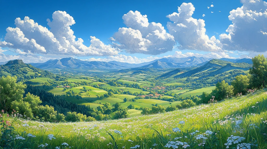 青山白云乡村景