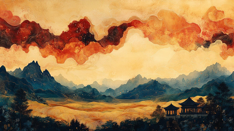 金色田野与古村