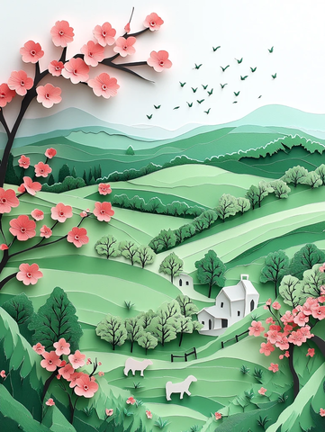 春风梅花牧场图