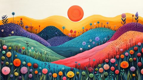 草间弥生风格景观海报