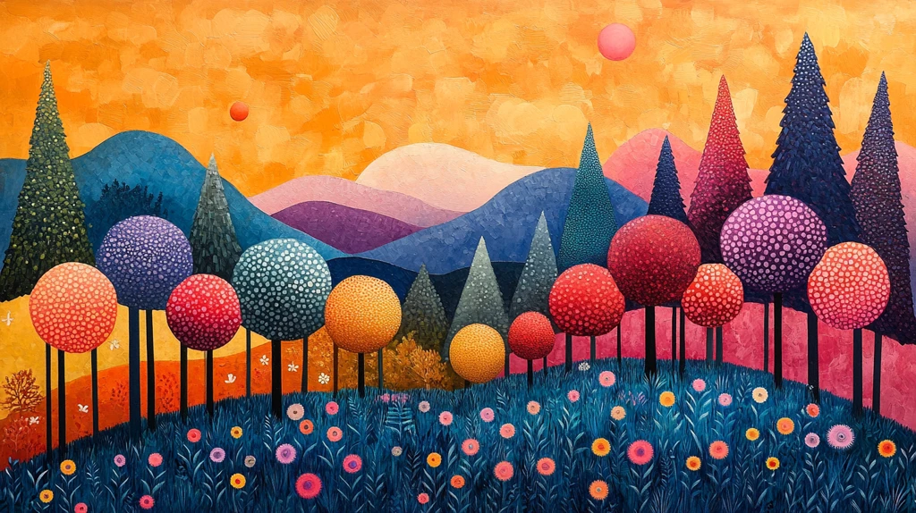 草间弥生风格景观海报