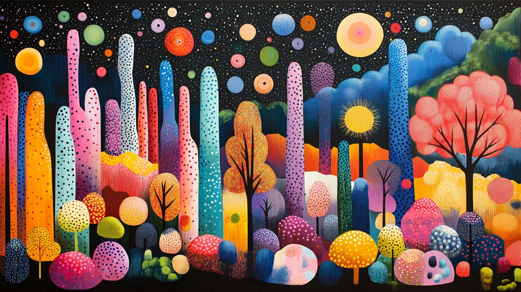 草间弥生风格景观海报