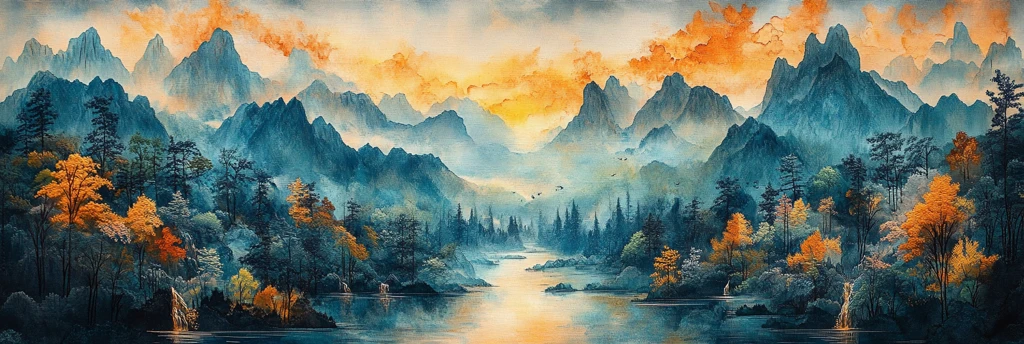 湘西刺绣景观图案