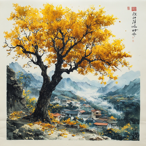 黄茶树与银杏林