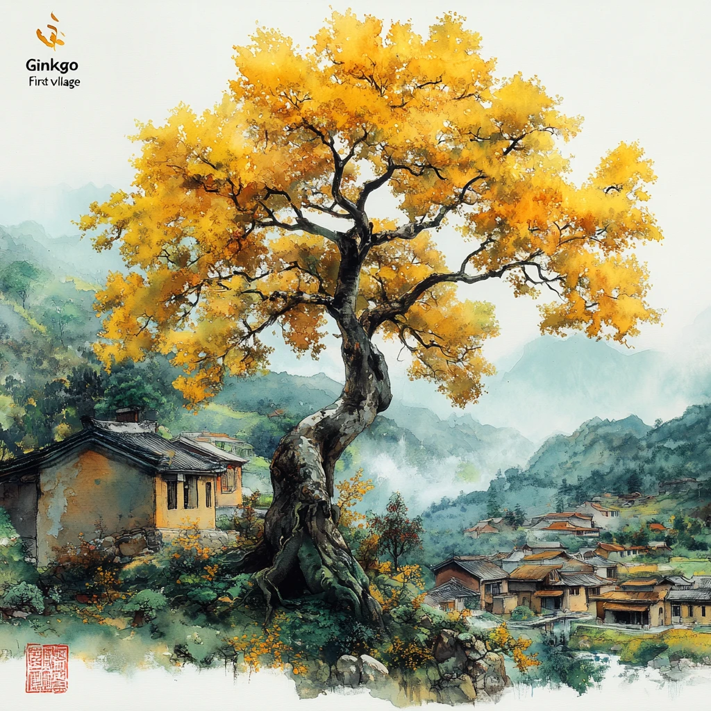 黄茶树与银杏林