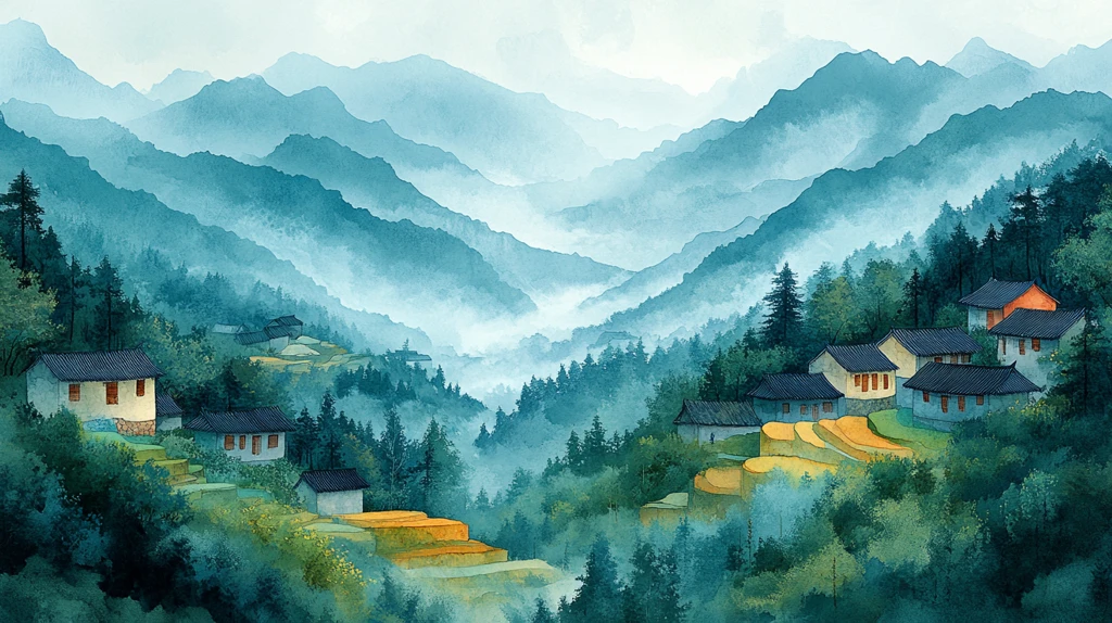 梯田稻景与制酱人