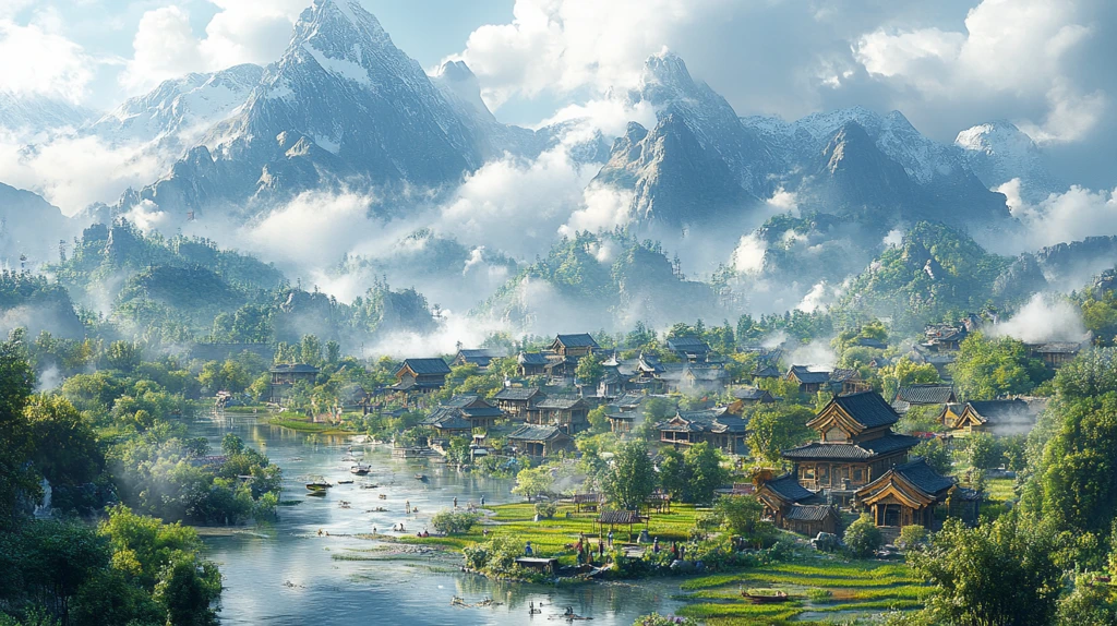 传统村落山水间