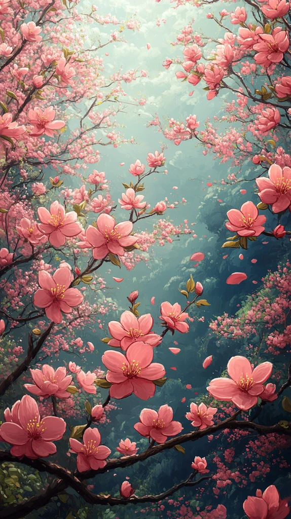 春日草地樱花树