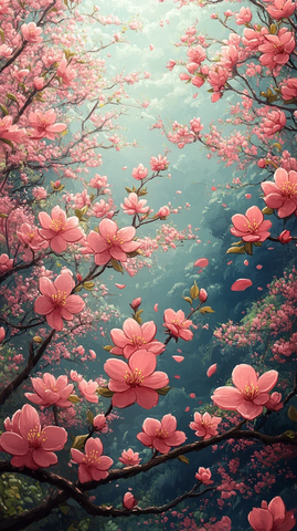 春日草地樱花树