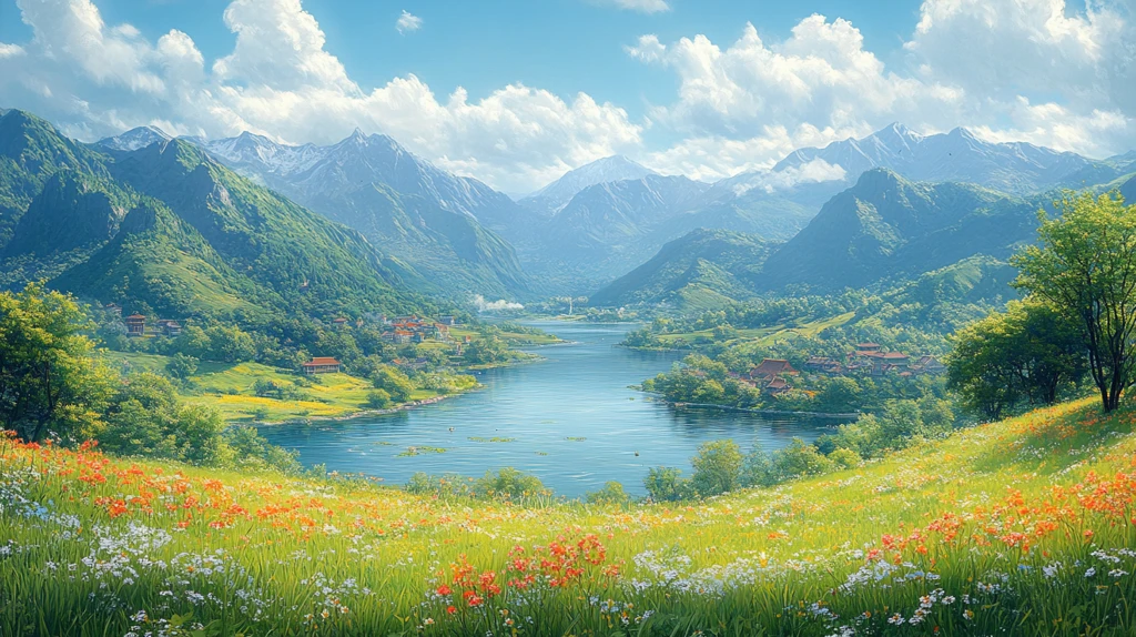 山水河流自然景