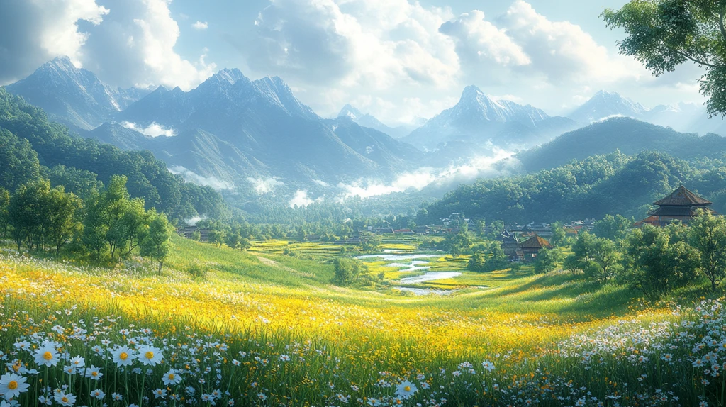 山水河流自然景