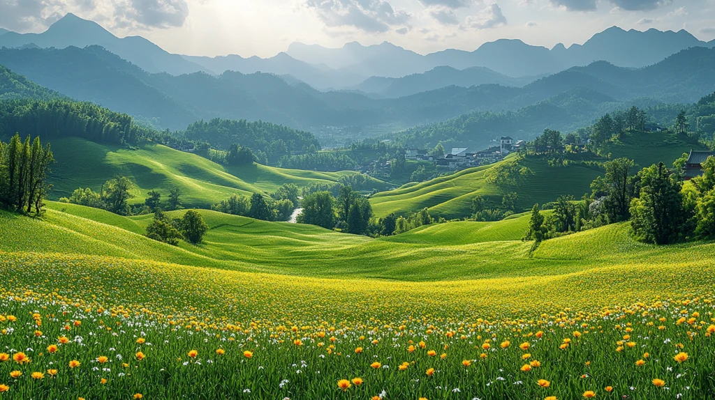 山水河流自然景