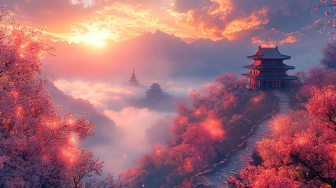 山路樱花通幽寺